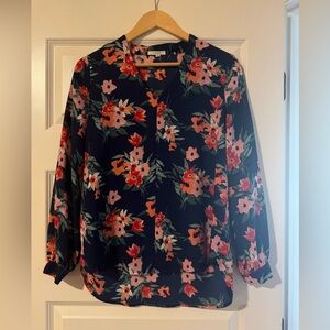 Pleione Navy Floral Women’s Blouse